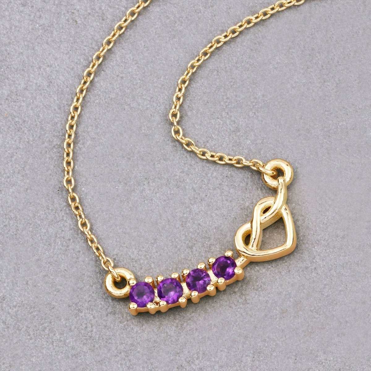 0.24 Carat Genuine Amethyst .925 Sterling Silver Necklace - Necklaces - Custom Crafting Alliance, LLC