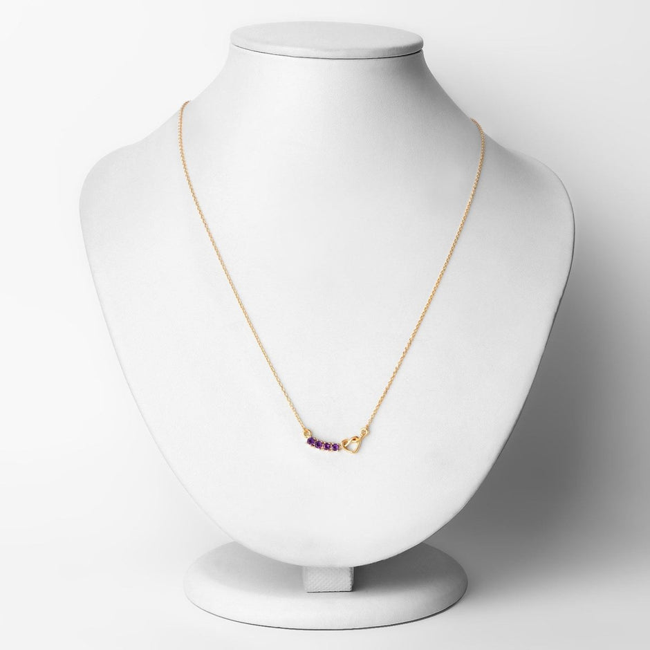 0.24 Carat Genuine Amethyst .925 Sterling Silver Necklace - Necklaces - Custom Crafting Alliance, LLC