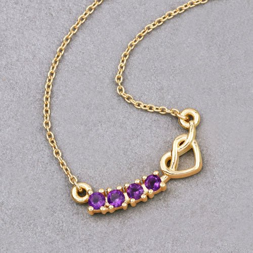 0.24 Carat Genuine Amethyst .925 Sterling Silver Necklace - Necklaces - Custom Crafting Alliance, LLC