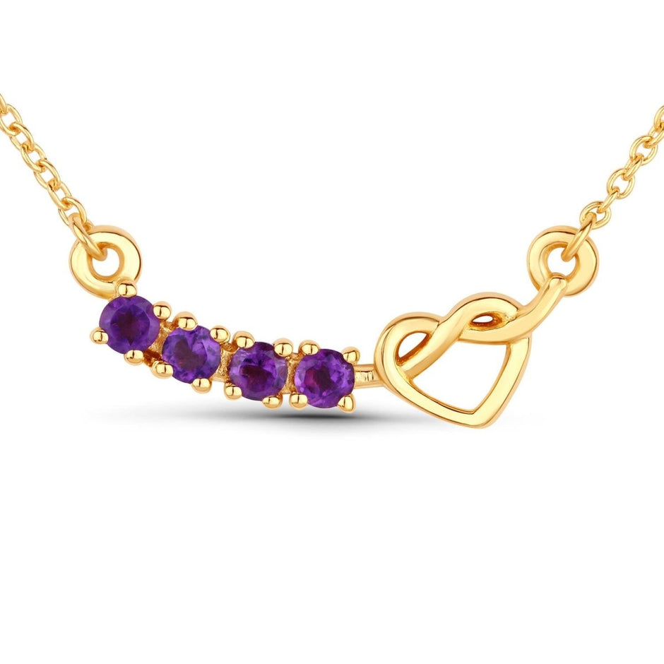 0.24 Carat Genuine Amethyst .925 Sterling Silver Necklace - Necklaces - Custom Crafting Alliance, LLC