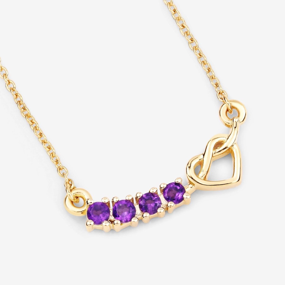 0.24 Carat Genuine Amethyst .925 Sterling Silver Necklace - Necklaces - Custom Crafting Alliance, LLC
