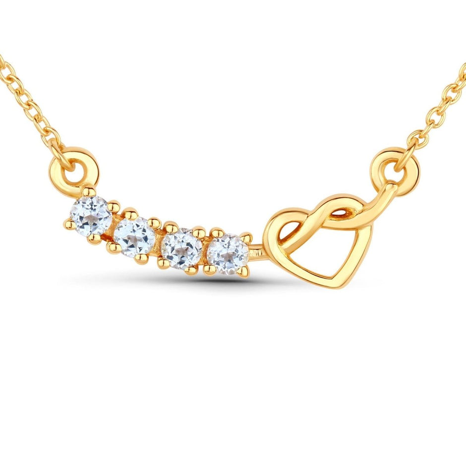 0.24 Carat Genuine Aquamarine .925 Sterling Silver Necklace - Necklaces - Custom Crafting Alliance, LLC