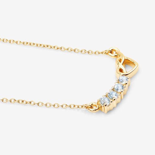 0.24 Carat Genuine Aquamarine .925 Sterling Silver Necklace - Necklaces - Custom Crafting Alliance, LLC