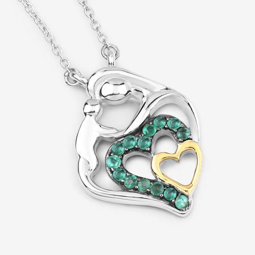 0.24 Carat Genuine Emerald .925 Sterling Silver Pendant - Pendants - Custom Crafting Alliance, LLC