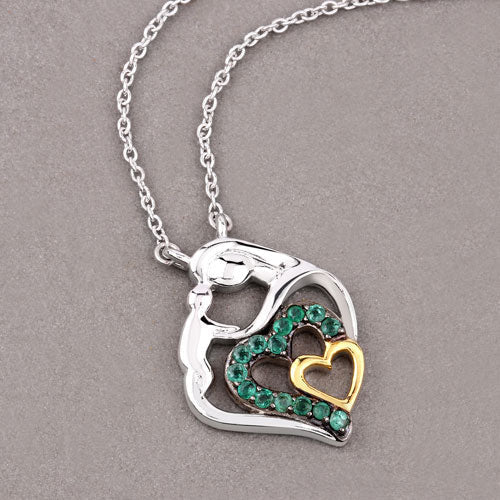 0.24 Carat Genuine Emerald .925 Sterling Silver Pendant - Pendants - Custom Crafting Alliance, LLC