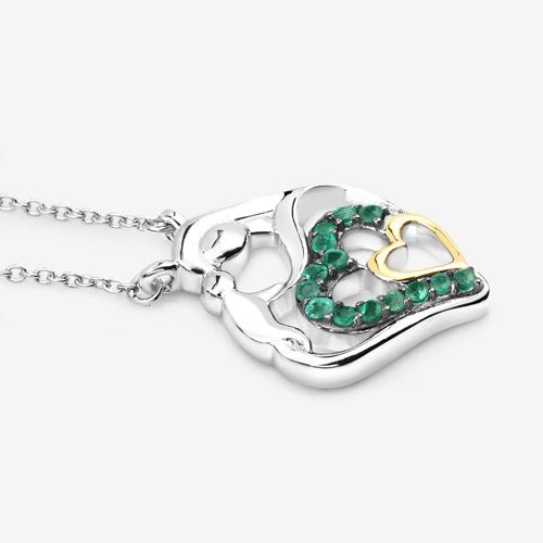 0.24 Carat Genuine Emerald .925 Sterling Silver Pendant - Pendants - Custom Crafting Alliance, LLC