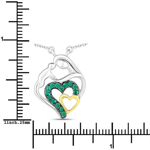0.24 Carat Genuine Emerald .925 Sterling Silver Pendant - Pendants - Custom Crafting Alliance, LLC