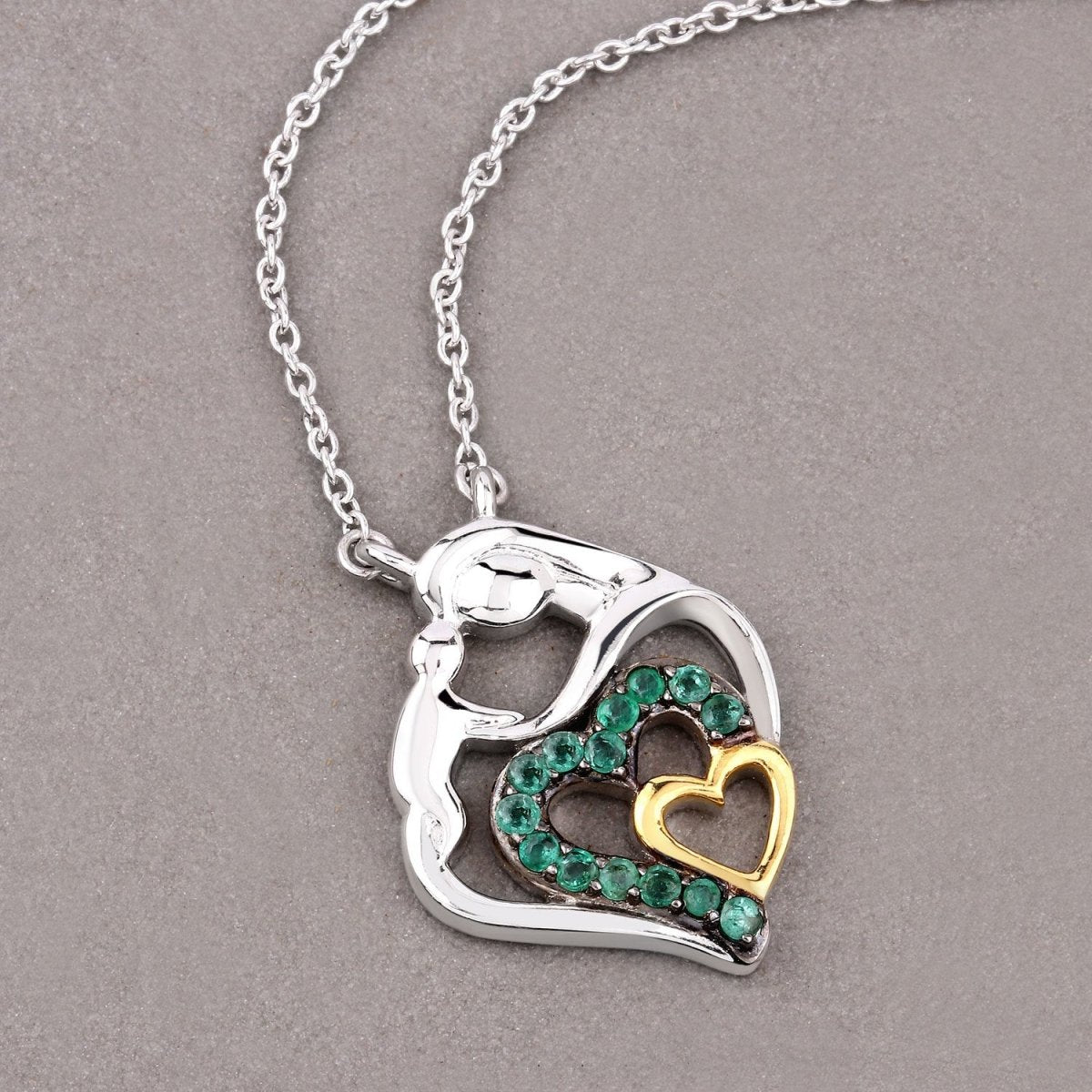 0.24 Carat Genuine Emerald .925 Sterling Silver Pendant - Pendants - Custom Crafting Alliance, LLC