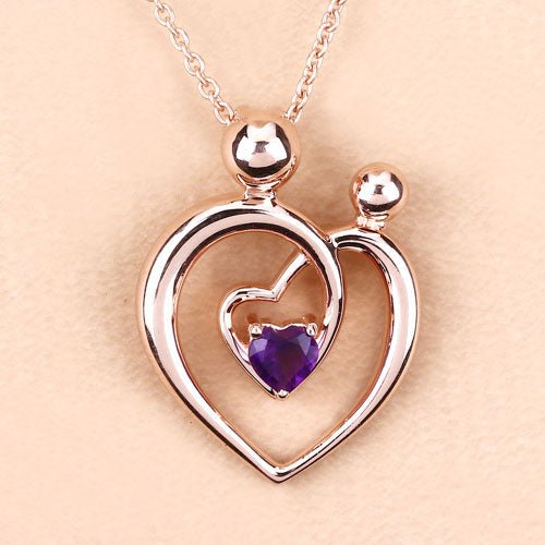 0.25 Carat Genuine Amethyst .925 Sterling Silver Pendant - Pendants - Custom Crafting Alliance, LLC