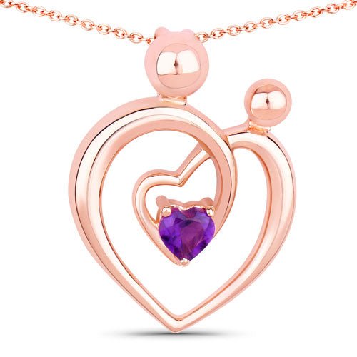 0.25 Carat Genuine Amethyst .925 Sterling Silver Pendant - Pendants - Custom Crafting Alliance, LLC