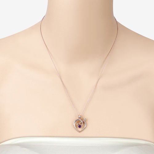 0.25 Carat Genuine Amethyst .925 Sterling Silver Pendant - Pendants - Custom Crafting Alliance, LLC