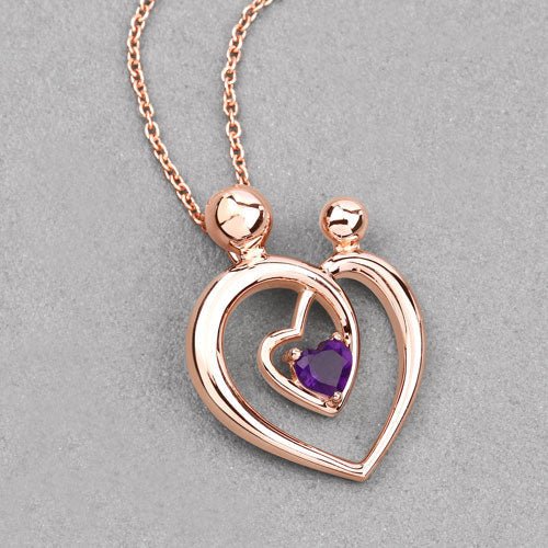 0.25 Carat Genuine Amethyst .925 Sterling Silver Pendant - Pendants - Custom Crafting Alliance, LLC