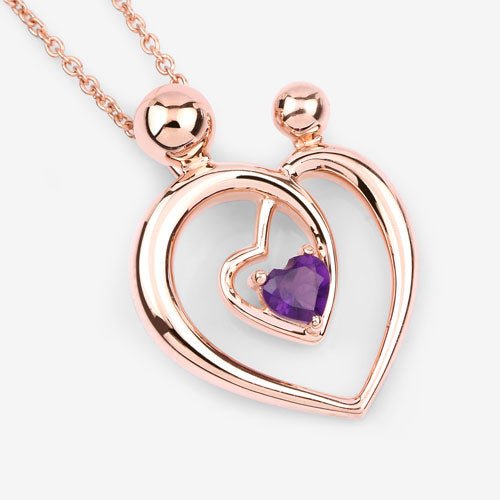 0.25 Carat Genuine Amethyst .925 Sterling Silver Pendant - Pendants - Custom Crafting Alliance, LLC