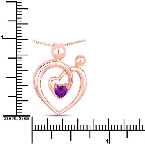 0.25 Carat Genuine Amethyst .925 Sterling Silver Pendant - Pendants - Custom Crafting Alliance, LLC