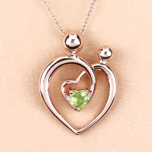 0.25 Carat Genuine Peridot .925 Sterling Silver Pendant - Pendants - Custom Crafting Alliance, LLC