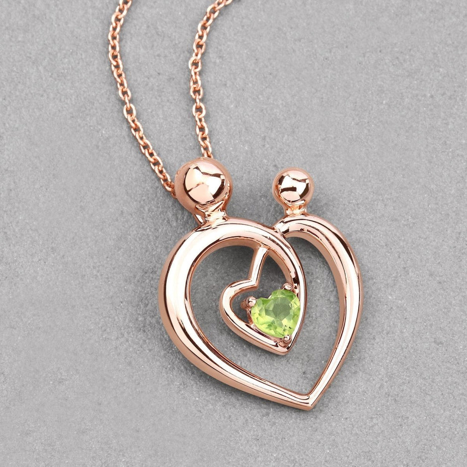 0.25 Carat Genuine Peridot .925 Sterling Silver Pendant - Pendants - Custom Crafting Alliance, LLC
