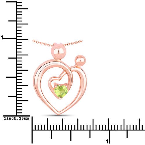 0.25 Carat Genuine Peridot .925 Sterling Silver Pendant - Pendants - Custom Crafting Alliance, LLC