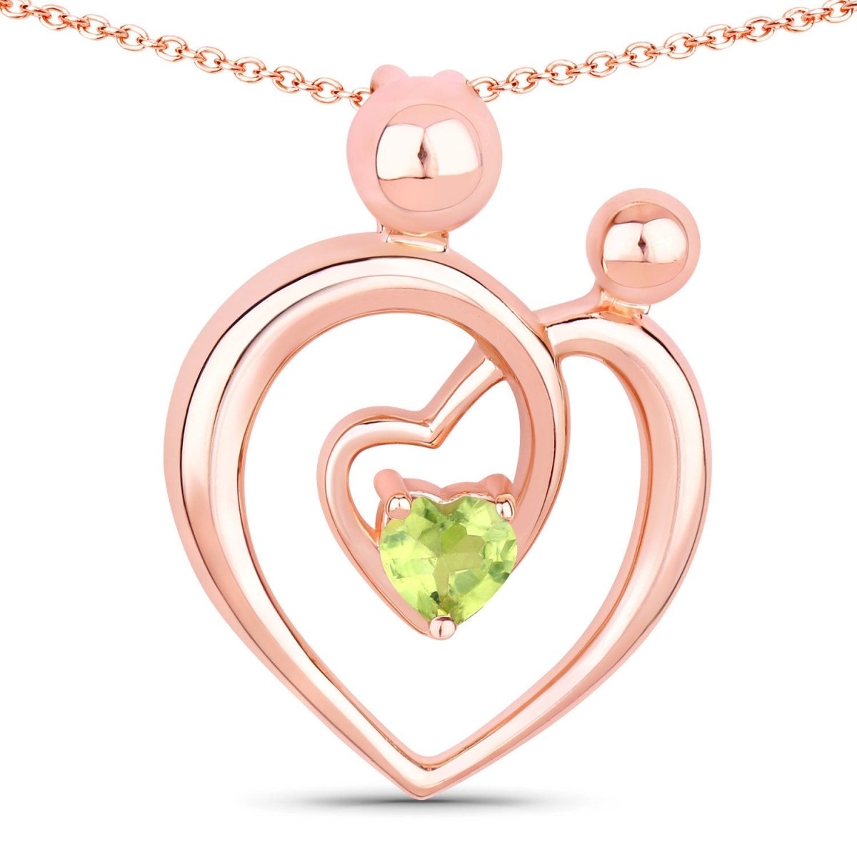 0.25 Carat Genuine Peridot .925 Sterling Silver Pendant - Pendants - Custom Crafting Alliance, LLC
