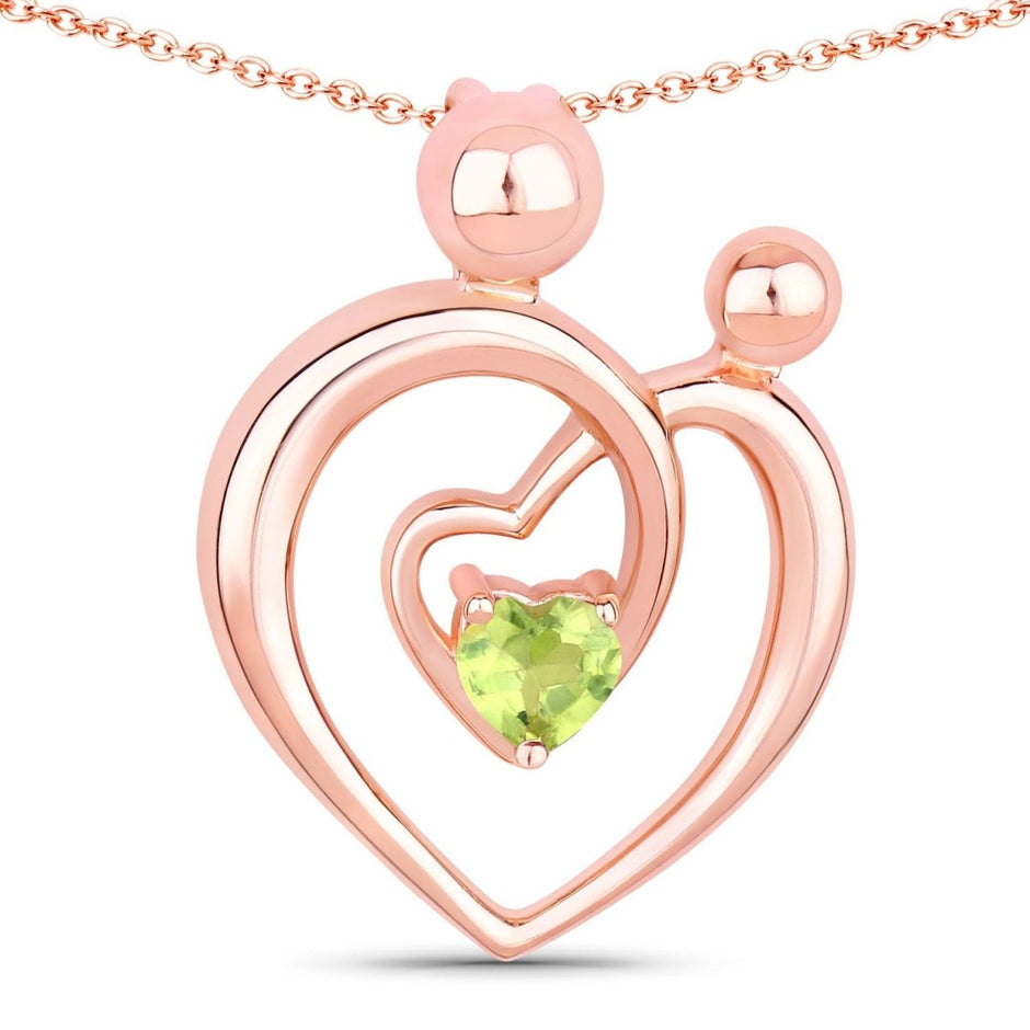 0.25 Carat Genuine Peridot .925 Sterling Silver Pendant - Pendants - Custom Crafting Alliance, LLC