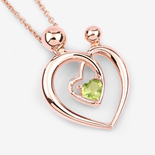 0.25 Carat Genuine Peridot .925 Sterling Silver Pendant - Pendants - Custom Crafting Alliance, LLC