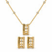 10K Yellow Gold 3/8 Cttw Diamond Circle Design 2-Piece Jewelry Set Pendant Necklace and Stud Earrings