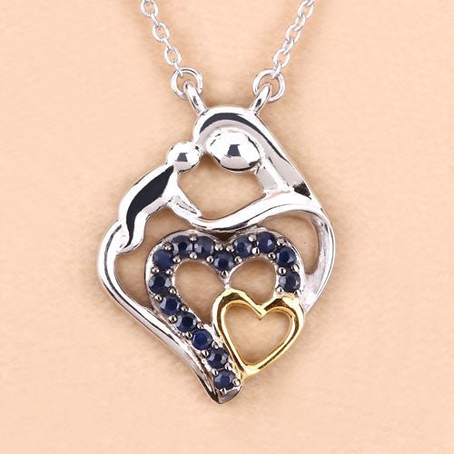 0.28 Carat Genuine Blue Sapphire .925 Sterling Silver Pendant - Pendants - Custom Crafting Alliance, LLC