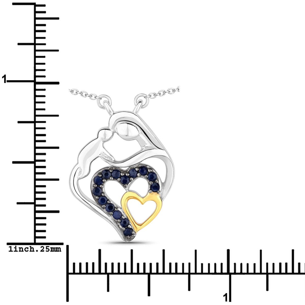 0.28 Carat Genuine Blue Sapphire .925 Sterling Silver Pendant - Pendants - Custom Crafting Alliance, LLC