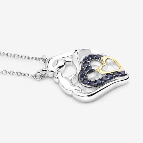 0.28 Carat Genuine Blue Sapphire .925 Sterling Silver Pendant - Pendants - Custom Crafting Alliance, LLC