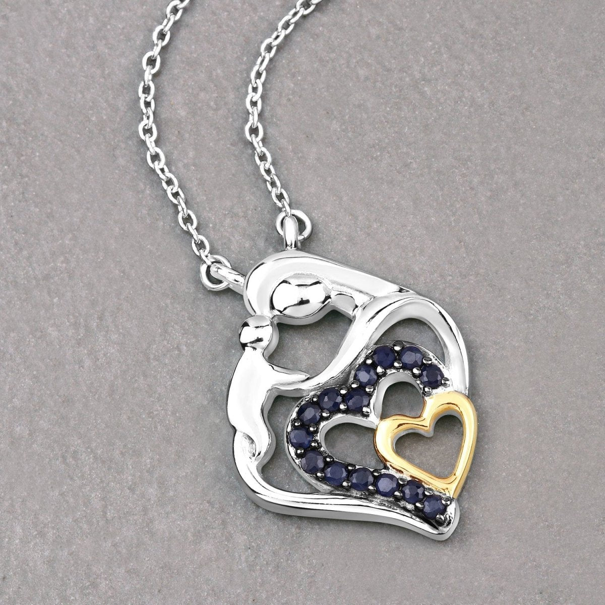0.28 Carat Genuine Blue Sapphire .925 Sterling Silver Pendant - Pendants - Custom Crafting Alliance, LLC