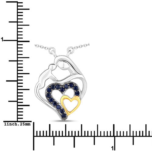 0.28 Carat Genuine Blue Sapphire .925 Sterling Silver Pendant - Pendants - Custom Crafting Alliance, LLC