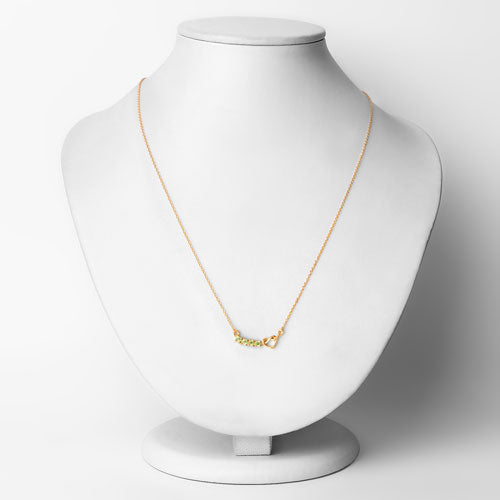 0.28 Carat Genuine Peridot .925 Sterling Silver Necklace - Necklaces - Custom Crafting Alliance, LLC