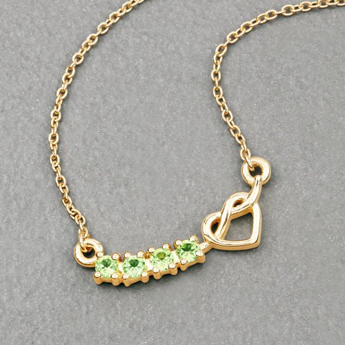 0.28 Carat Genuine Peridot .925 Sterling Silver Necklace - Necklaces - Custom Crafting Alliance, LLC