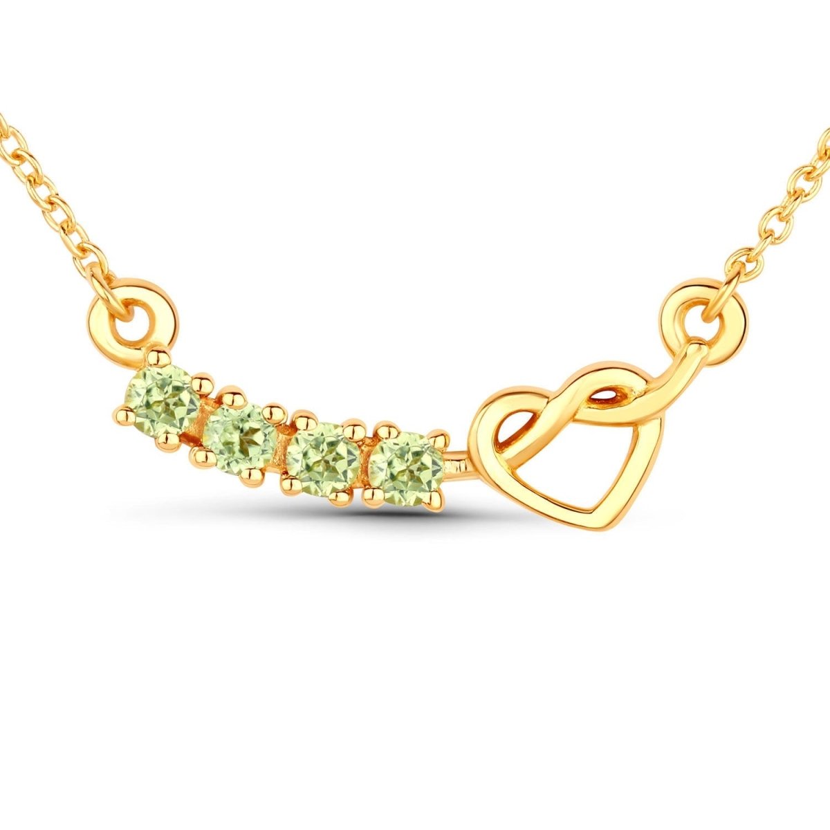 0.28 Carat Genuine Peridot .925 Sterling Silver Necklace - Necklaces - Custom Crafting Alliance, LLC