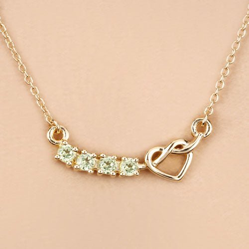 0.28 Carat Genuine Peridot .925 Sterling Silver Necklace - Necklaces - Custom Crafting Alliance, LLC