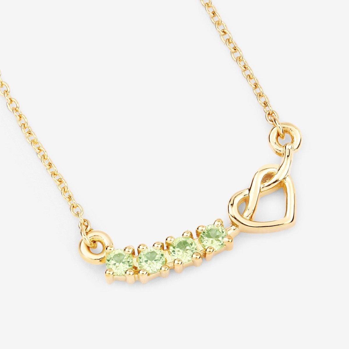 0.28 Carat Genuine Peridot .925 Sterling Silver Necklace - Necklaces - Custom Crafting Alliance, LLC