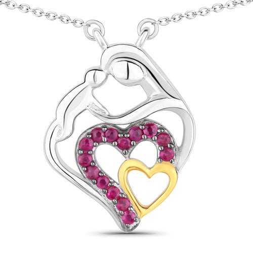 0.28 Carat Genuine Ruby .925 Sterling Silver Pendant - Pendants - Custom Crafting Alliance, LLC