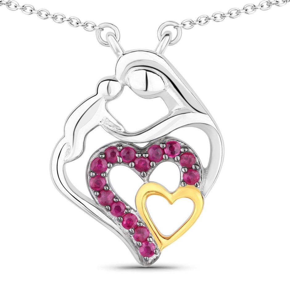 0.28 Carat Genuine Ruby .925 Sterling Silver Pendant - Pendants - Custom Crafting Alliance, LLC