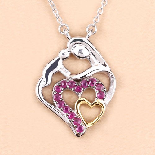 0.28 Carat Genuine Ruby .925 Sterling Silver Pendant - Pendants - Custom Crafting Alliance, LLC