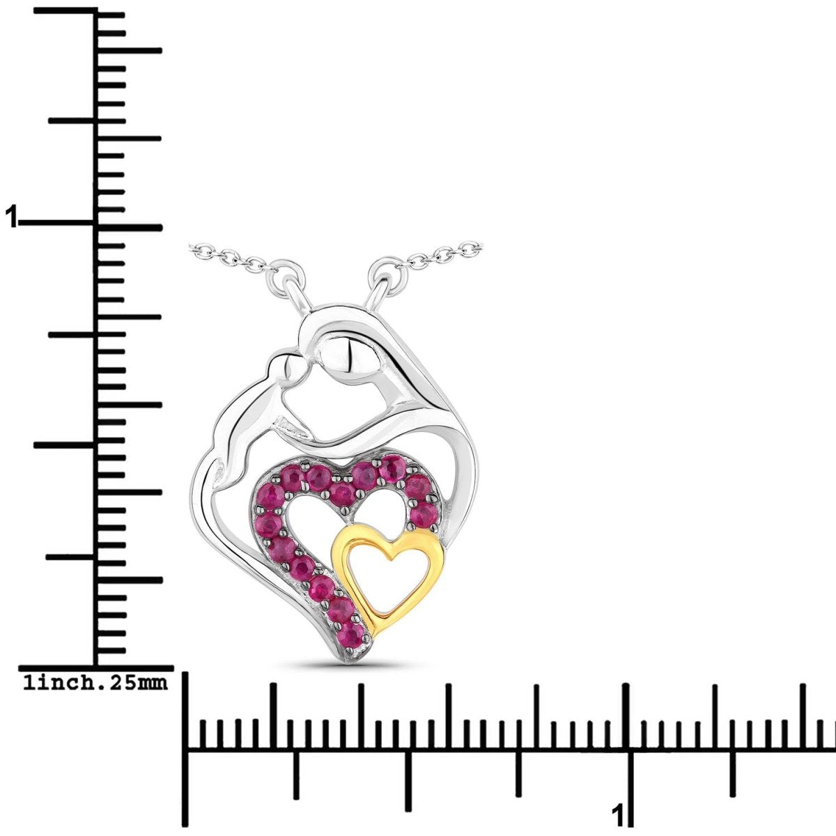 0.28 Carat Genuine Ruby .925 Sterling Silver Pendant - Pendants - Custom Crafting Alliance, LLC