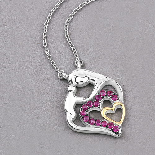 0.28 Carat Genuine Ruby .925 Sterling Silver Pendant - Pendants - Custom Crafting Alliance, LLC