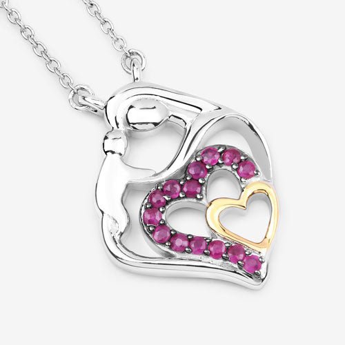 0.28 Carat Genuine Ruby .925 Sterling Silver Pendant - Pendants - Custom Crafting Alliance, LLC