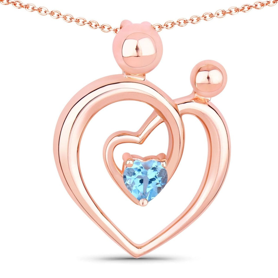 0.28 Carat Genuine Swiss Blue Topaz .925 Sterling Silver Pendant - Pendants - Custom Crafting Alliance, LLC