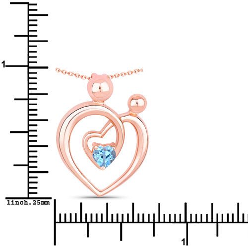 0.28 Carat Genuine Swiss Blue Topaz .925 Sterling Silver Pendant - Pendants - Custom Crafting Alliance, LLC