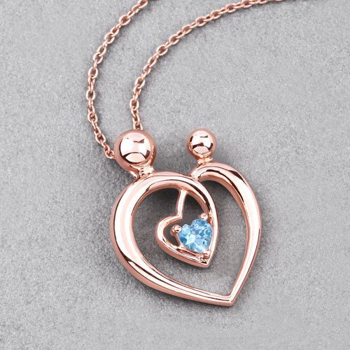 0.28 Carat Genuine Swiss Blue Topaz .925 Sterling Silver Pendant - Pendants - Custom Crafting Alliance, LLC