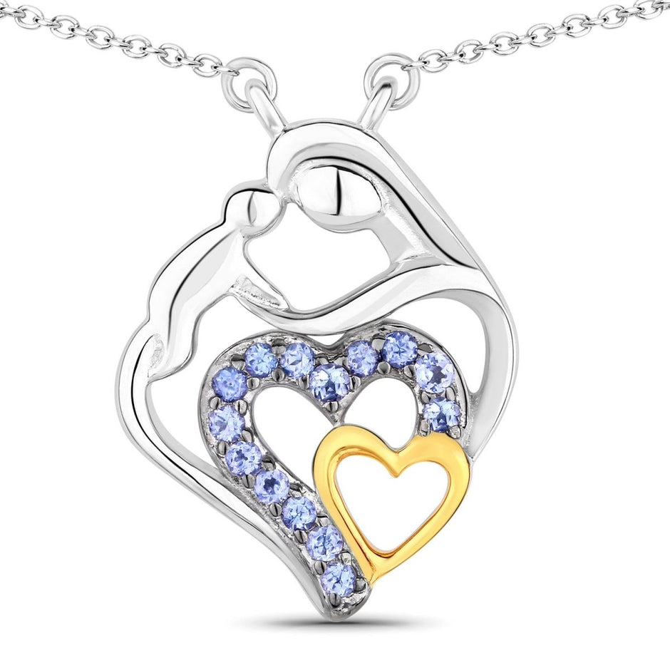 0.28 Carat Genuine Tanzanite .925 Sterling Silver Pendant - Pendants - Custom Crafting Alliance, LLC