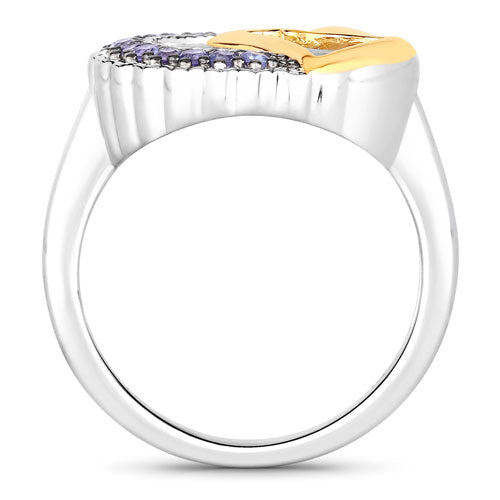 0.28 Carat Genuine Tanzanite .925 Sterling Silver Ring - Rings - Custom Crafting Alliance, LLC