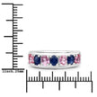1.40 Carat Genuine Pink Sapphire and Blue Sapphire .925 Sterling Silver Ring