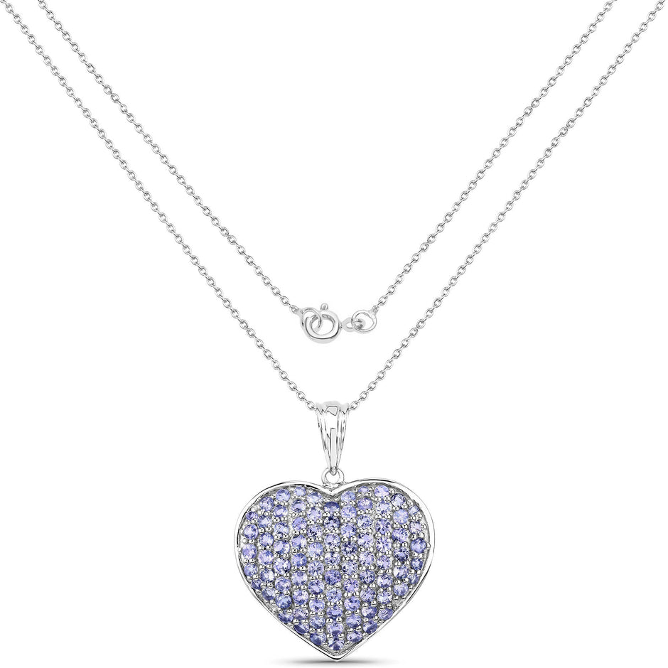 4.86 Carat Genuine Tanzanite .925 Sterling Silver Pendant