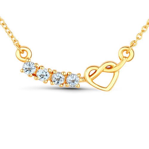 0.30 Carat Genuine Blue Topaz .925 Sterling Silver Necklace - Necklaces - Custom Crafting Alliance, LLC