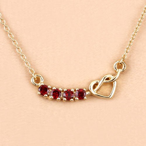 0.32 Carat Genuine Garnet .925 Sterling Silver Necklace - Necklaces - Custom Crafting Alliance, LLC